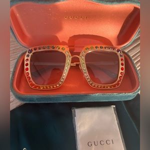 GUCCI Gold & Rainbow Crystal Embellished Sunglasses 💎🌈✨